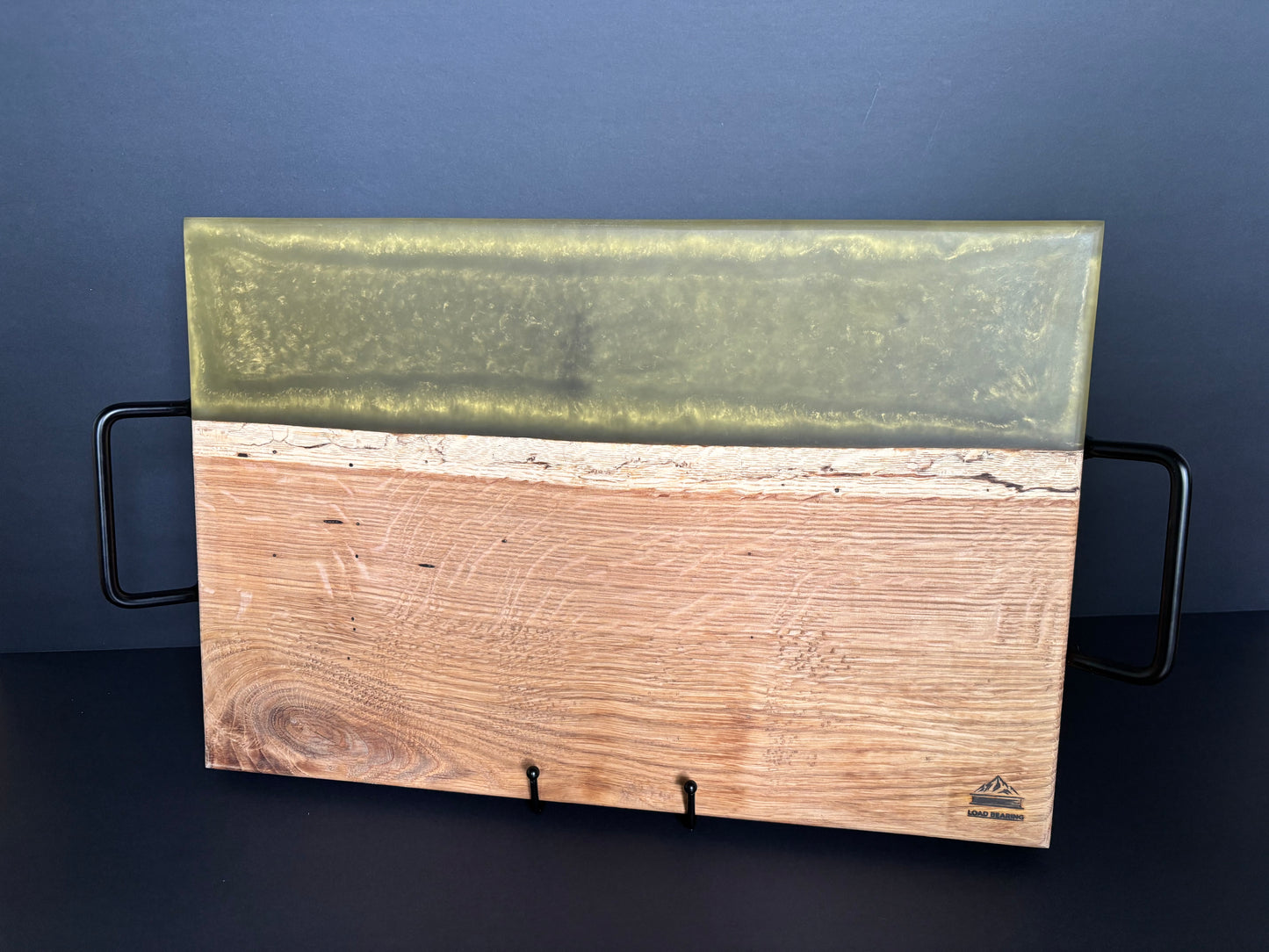 Handcrafted White Oak Serving Board | Green Epoxy
