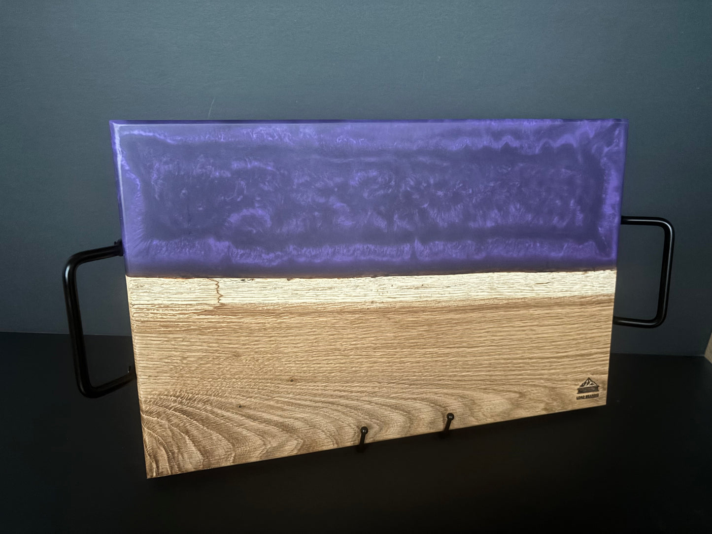 Handcrafted White Oak Serving Board | Purple Epoxy