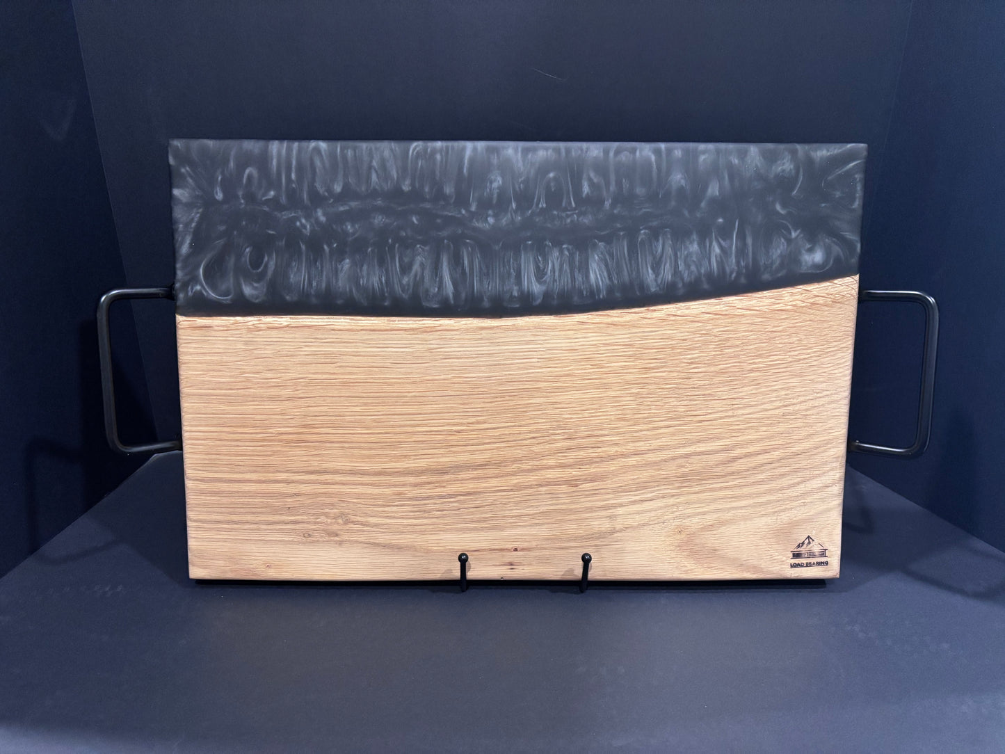 Handcrafted White Oak Serving Board | Graphite Black Epoxy