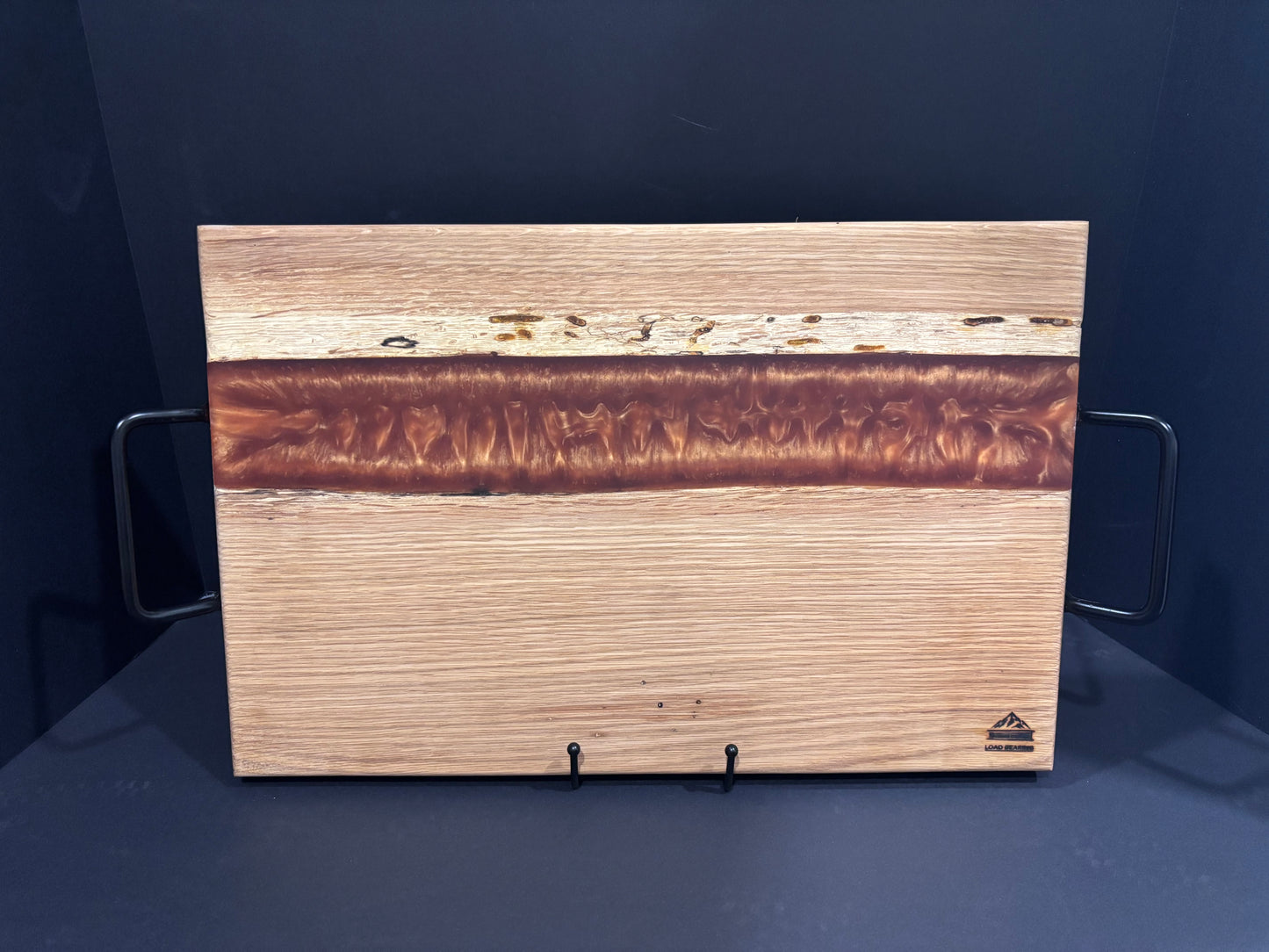 Handcrafted White Oak River Serving Board | Copper Epoxy