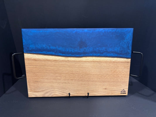 Handcrafted White Oak Serving Board | Purple Epoxy