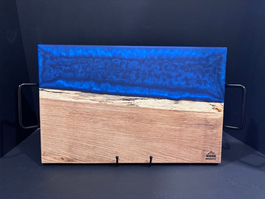 Handcrafted White Oak Serving Board | Purple Epoxy