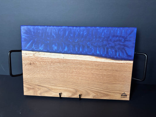 Handcrafted White Oak Serving Board | Purple Epoxy