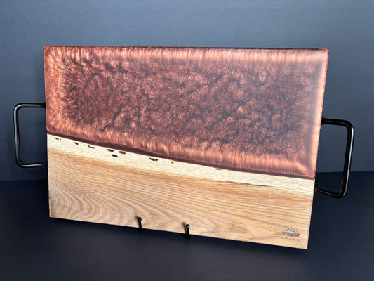 White Oak Serving Board - Maroon Red